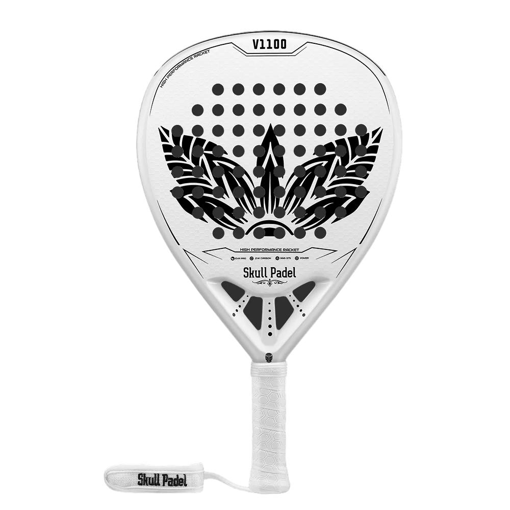 Skull V1100 White Leaf 24k 2024 Padel Racket